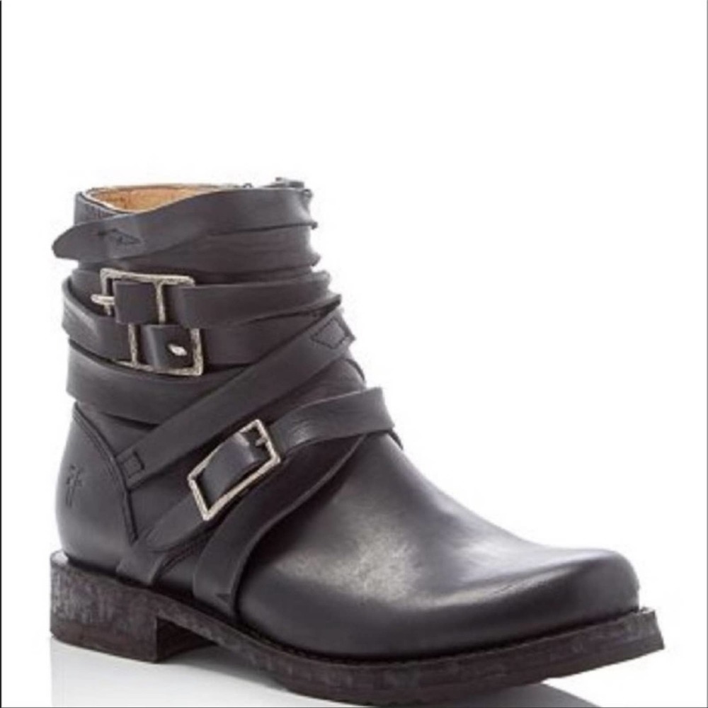 Frye | Veronica Black Strappy Boots Leather - Picture 11 of 11